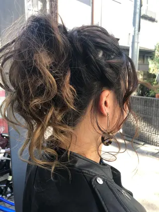 セミロング ヘアアレンジ pep natsumiのヘアスタイル
