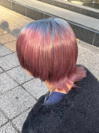 セミロング カラー メンズ 🍓ハイトーンカラー 🎀nene🍓のヘアスタイル