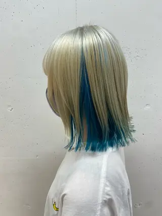 ミディアム カラー ウルフカット レイヤーカット上柿のヘアスタイル