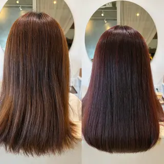 セミロング カラー hairmake mano所属・山下 阿雅のヘアスタイル