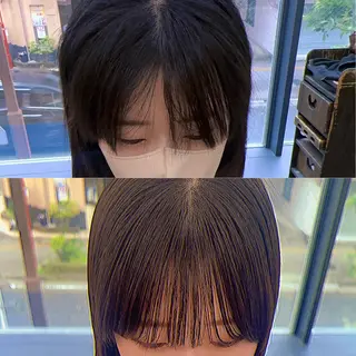 ミディアム カラー パーマ ヘアアレンジ メンズ キッズ ネイル マツエク・マツパ アイブロウ レイヤーカット／顔周 りカット/縮毛矯正のヘアスタイル