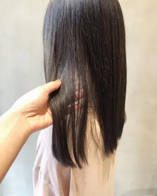 セミロング カラー ヘアアレンジ 酸性縮毛矯正🧴韓国 レイヤー/髪質改善のヘアスタイル