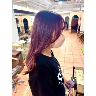 セミロング カラー ヘアアレンジ 🦋エクステ/透明感 カラー🦋宮川莉央のヘアスタイル
