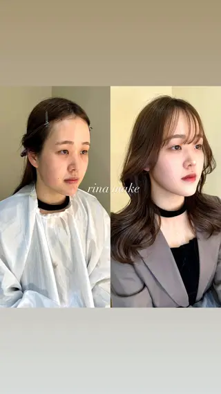 セミロング カラー ヘアアレンジ レイヤーカット🤍 RINAのヘアスタイル