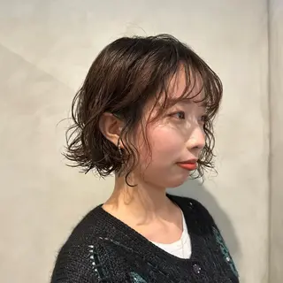 ミディアム パーマ Yuki☺︎パーマ レイヤーカットのヘアスタイル