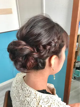 セミロング ヘアアレンジ 早朝✨ヘアセット 着付け/清水玲歌のヘアスタイル