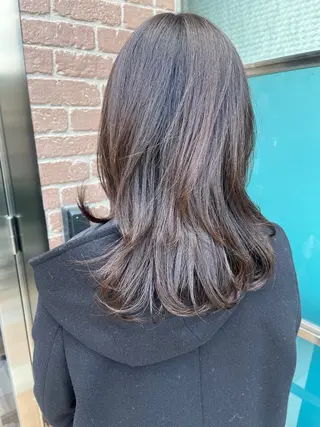 セミロング カラー 久木原 ゆりのヘアスタイル