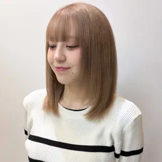 ミディアム カラー ブリーチ×似合わせハ イトーン🍎ののかのヘアスタイル
