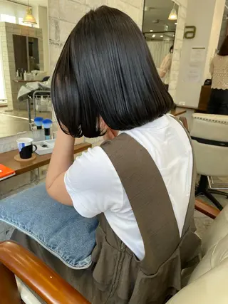 ミディアム カラー 髪質改善 中川　翔のヘアスタイル