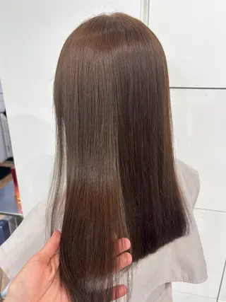 セミロング ブリーチ透明感カラー 🍀mizuki🍀のヘアスタイル