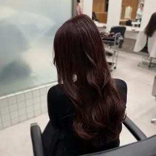 セミロング カラー 縮毛矯正+モテカラー 🎀✨MIHOのヘアスタイル