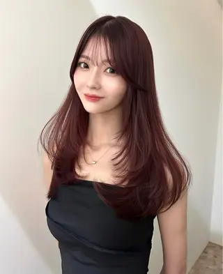 ロング 中嶋蓮 透明感カラー韓国ヘアのヘアスタイル