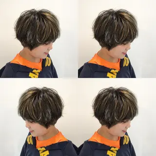 ショート カラー 嶋佐 昌大 シマサマオのヘアスタイル