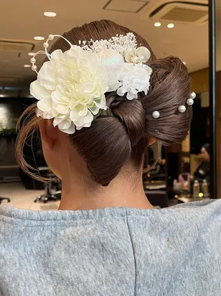 ロング ヘアアレンジ ルナ|縮毛矯正 ×デザインカラー🥝のヘアスタイル