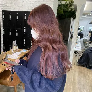 ロング カラー ヘアアレンジ あおい 🍒暖色カラーのヘアスタイル