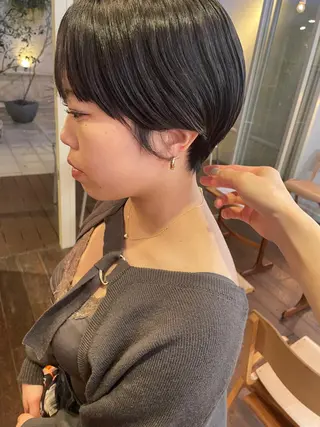 ショート 抜け感ボブ×パーマ |kazaneのヘアスタイル