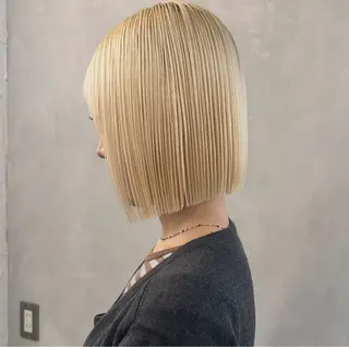 ショート カラー 切りっぱなしBOB 職人💜Anzuのヘアスタイル