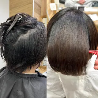 ショート ブリーチ縮毛矯正 あすまのヘアスタイル