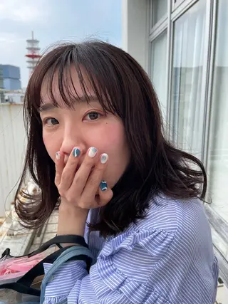 ミディアム カラー 末石 智のヘアスタイル