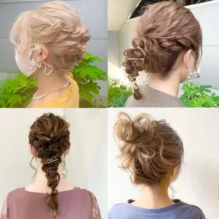 セミロング カラー パーマ ヘアアレンジ マツエク・マツパ まろやかベージュ/ JOのヘアスタイル