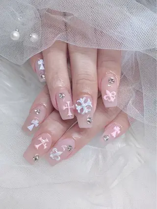 ネイル NON🎀韓国 シンプルワンホン🎀のネイルデザイン