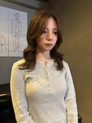 ミディアム カラー クキノケイカ /暖色カラーのヘアスタイル