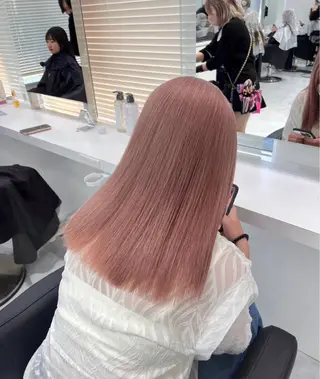 セミロング カラー ヘアアレンジ 🫧モテる💗ダメー ジレスハイトーン🫧のヘアスタイル