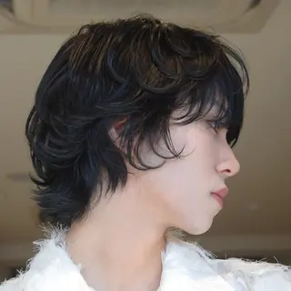 ミディアム カラー パーマ メンズ "ラフな雰囲気"🍃 パーマ🌀かんたまるのヘアスタイル