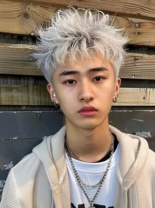 ショート メンズ メンズハイトーン メンズバレイヤージュのヘアスタイル