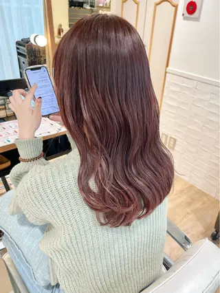 セミロング カラー ヘアアレンジ ハイトーンピンク🍑 ブリーチ🍑RINAのヘアスタイル