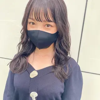 セミロング カラー 梅田/赤み消しカラー /顔まわりcut🤍のヘアスタイル