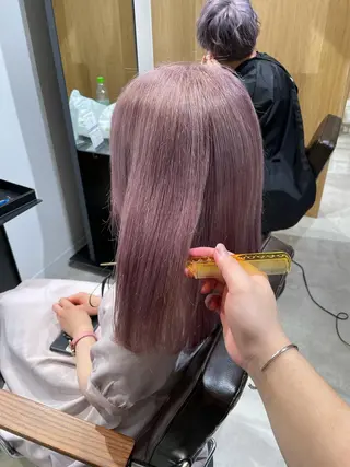 セミロング カラー レイヤー/ハッシュ 渋谷/サッタのヘアスタイル