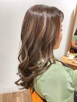 ロング カラー ハイライト⭐️上野 高広のヘアスタイル