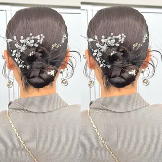 セミロング ヘアアレンジ ヘアメ🎀推しカラー 🥣横浜/しほ🧸のヘアスタイル