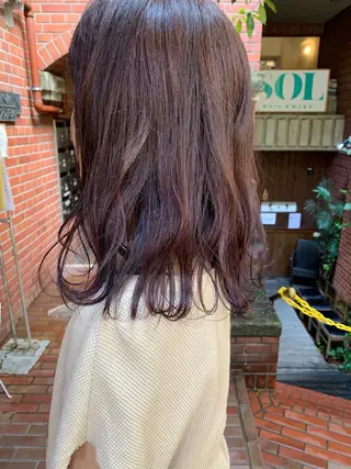 ミディアム カラー クニモトハルナ ボブ/柔らかカラーのヘアスタイル