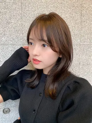 ミディアム カラー 艶カラー/似合わせ 💖Emmy💖のヘアスタイル