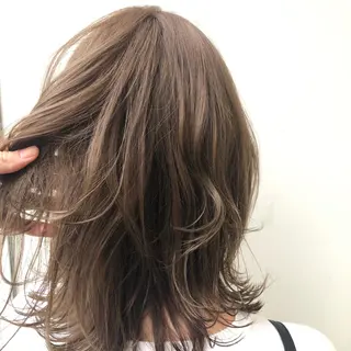 セミロング カラー パーマ ヘアアレンジ 暖色ボブ 🍊rikakoのヘアスタイル