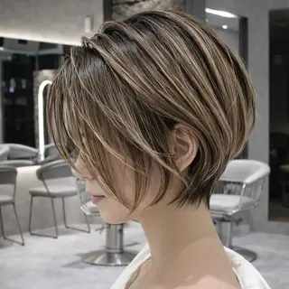 ショート カラー 《髪質改善✖️レイヤ ー🩶》ナオヤのヘアスタイル
