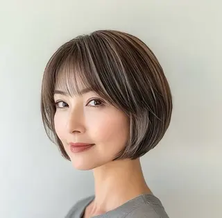 ショート カラー 白髪率別白髪ぼかし /なおき/表参道のヘアスタイル