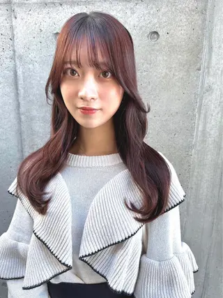 ロング カラー パーマ ヘアアレンジ 【公式】amble luxe池袋東口🩷のヘアスタイル