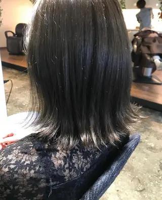 ミディアム カラー ショート 縮毛矯正 レイヤー🌿FUKUのヘアスタイル