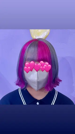 ミディアム カラー 👽KINA👽 派手髪🦖💖✨のヘアスタイル