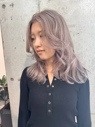 セミロング カラー lani ブリーチ /ダブルカラーのヘアスタイル
