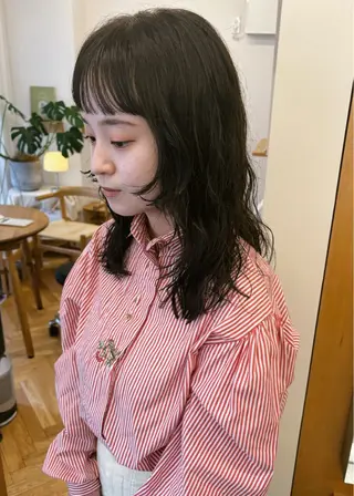 セミロング カラー パーマ 西山 紗耶香🪽 透明感カラー/ボブのヘアスタイル