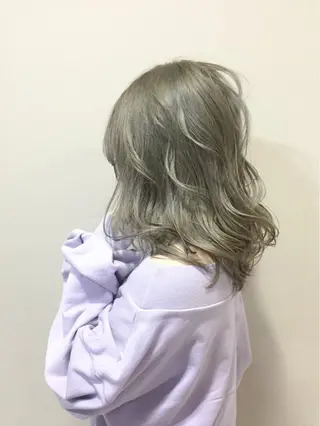 ミディアム カラー 小顔カット✨ 透明感カラー/村上のヘアスタイル