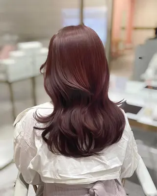 セミロング カラー ヘアアレンジ 🤎小顔レイヤー /ベージュ🤎友香のヘアスタイル