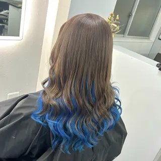カラー 大阪ケアブリーチ/ ミルクティーベージュのヘアスタイル
