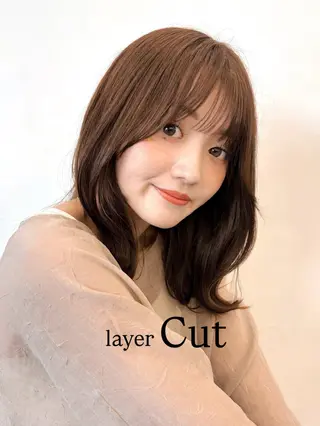 ミディアム カラー ヘアアレンジ 🌱ボブ/レイヤー/ ベージュ/あやみ✨のヘアスタイル