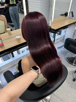 ロング カラー 暗髪🩶ラベンダー/ ブルー/ユウナ🤍のヘアスタイル