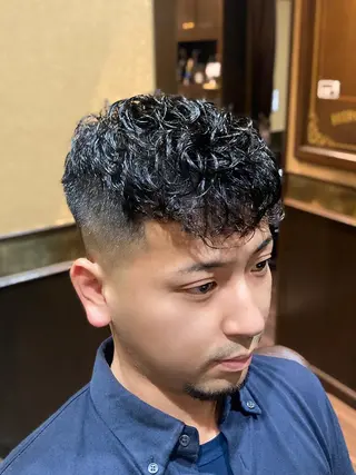 ショート パーマ メンズ 店長💈山田竜太 BARBERのヘアスタイル